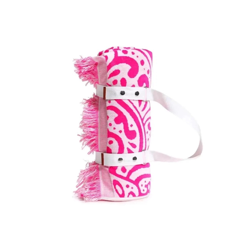 LOFT Beach Towel 84 x 72 Jumbo Size with Handle Pink